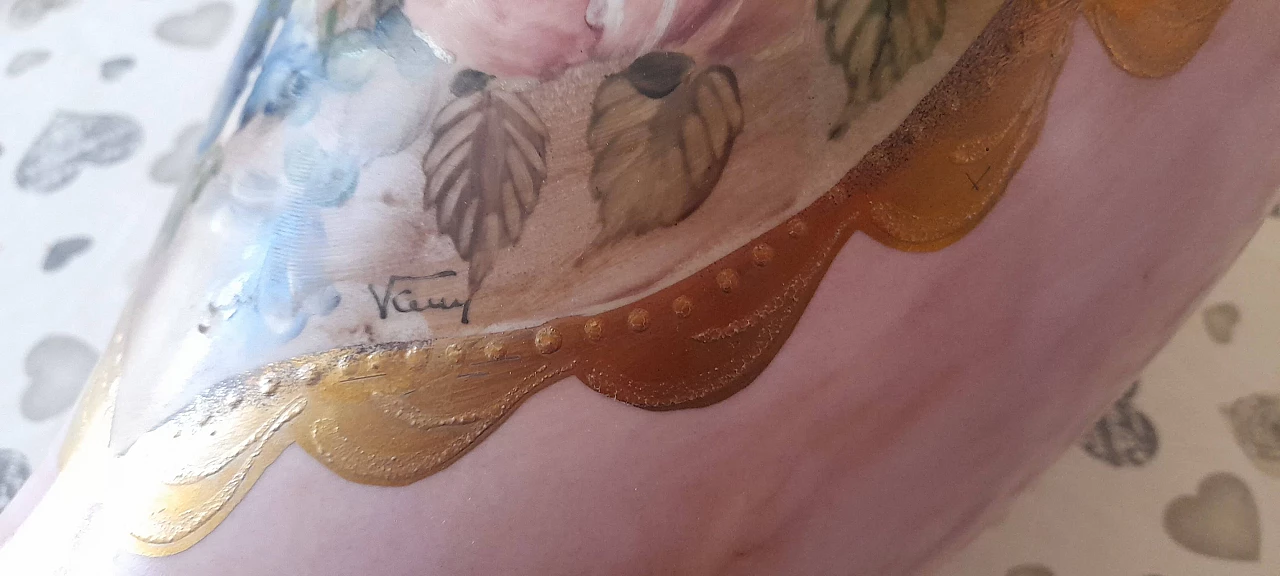 Pair of painted Limoges porcelain vases, early 20th century 3