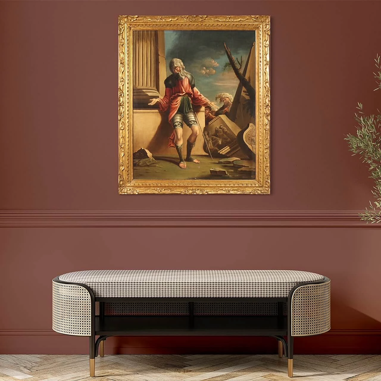 Belisario cieco viene riconosciuto da un soldato, olio su tela, '600 6