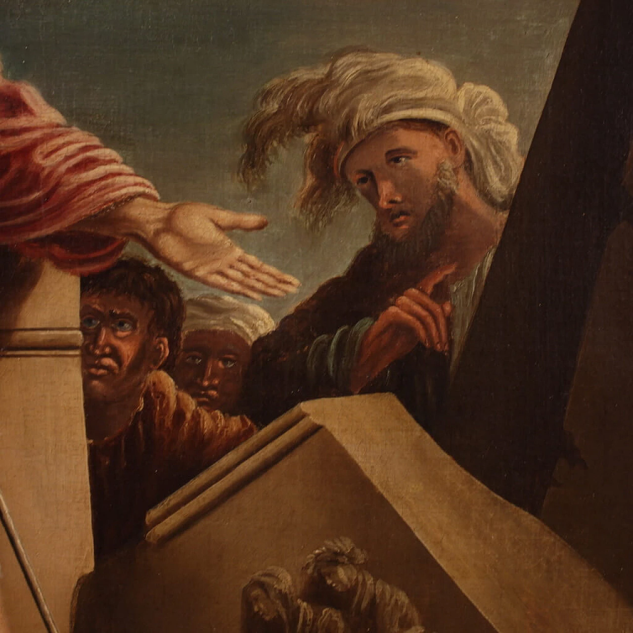 Belisario cieco viene riconosciuto da un soldato, olio su tela, '600 8