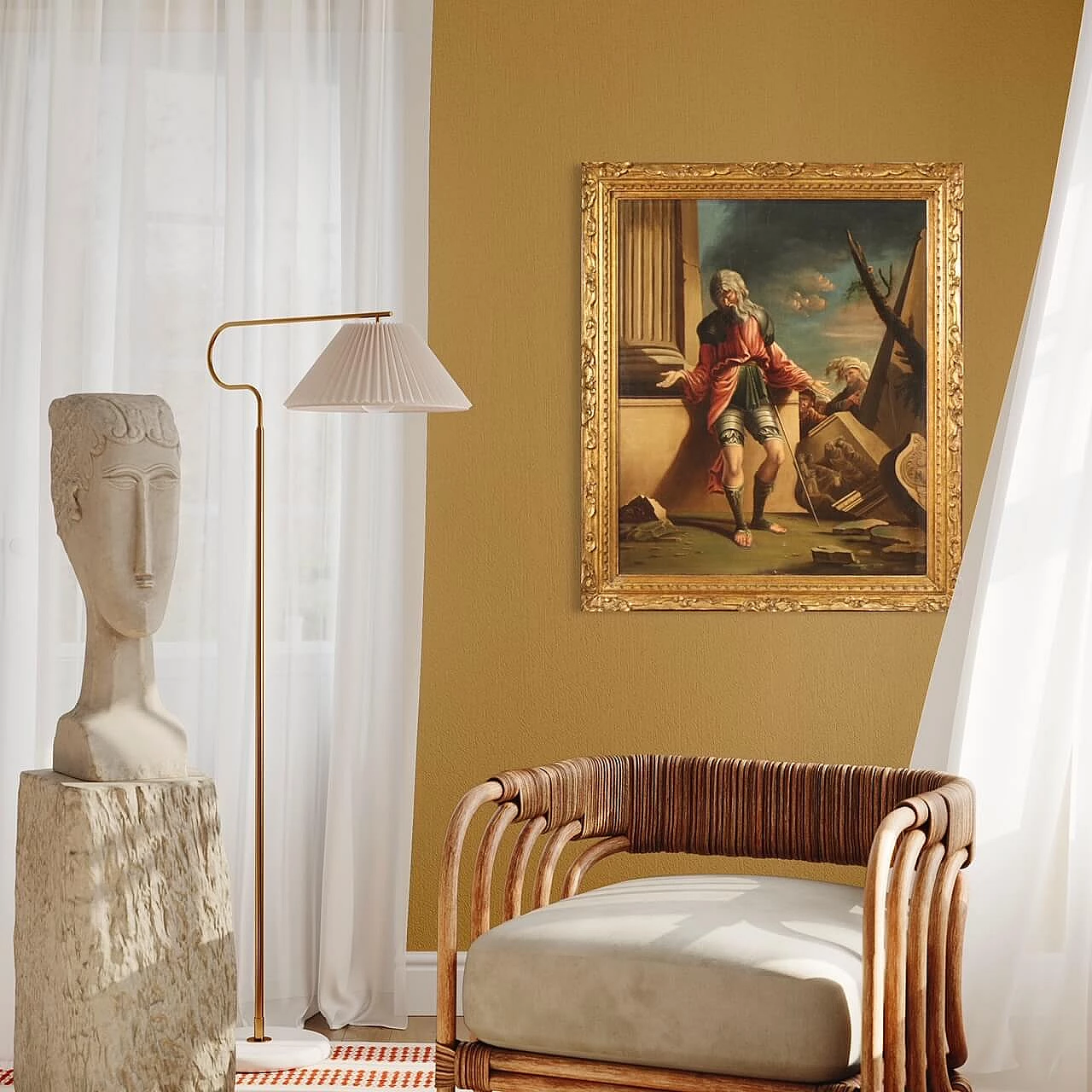 Belisario cieco viene riconosciuto da un soldato, olio su tela, '600 13