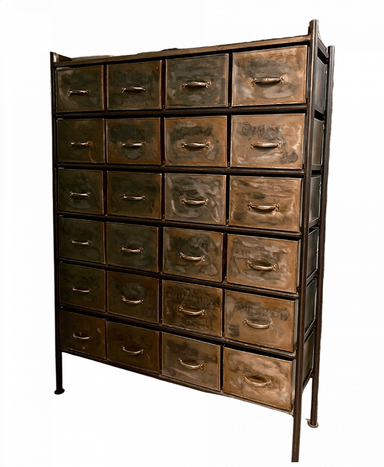 Comò in metallo spazzolato in stile Industriale, anni '40 7