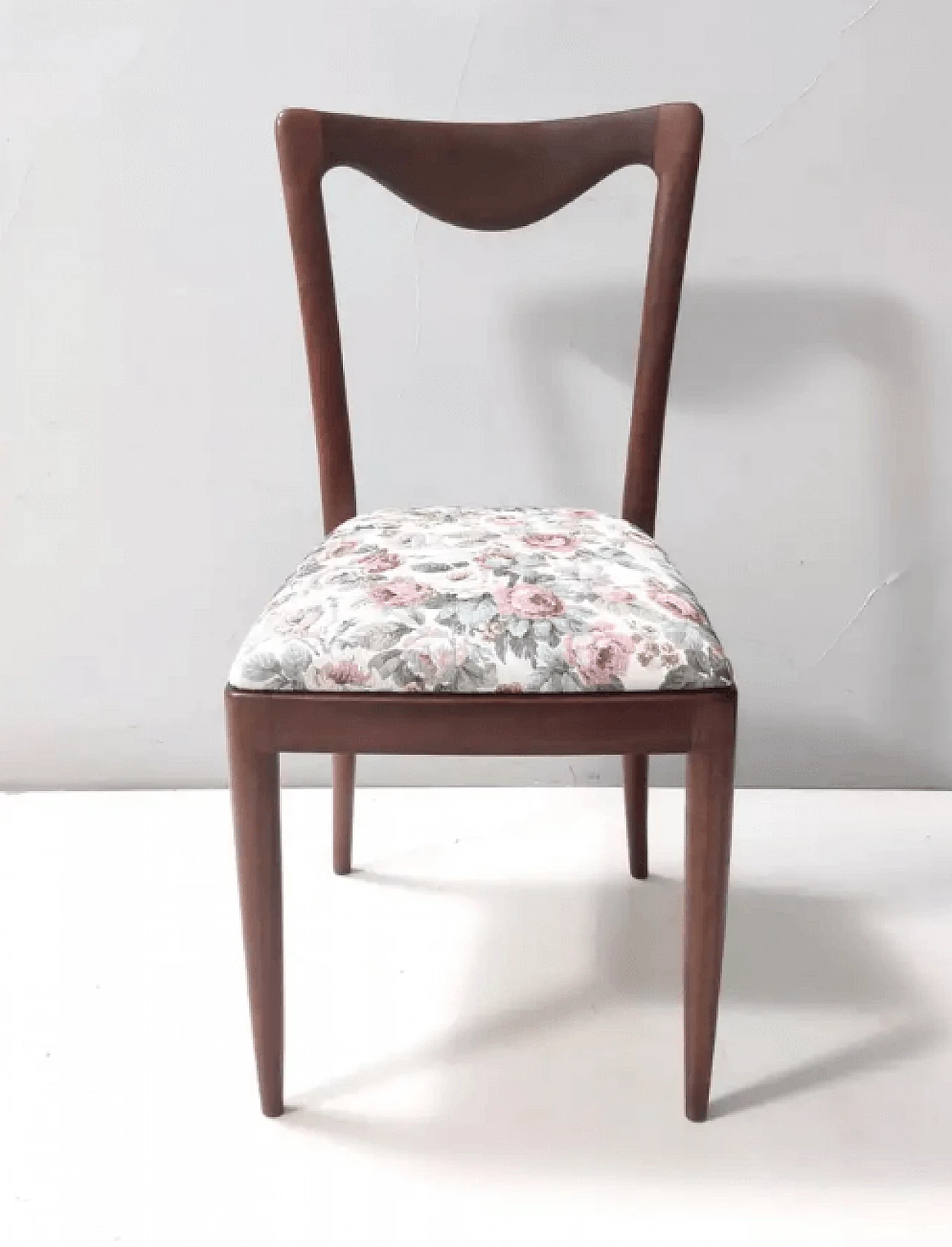 4 Chairs with beech frame and linen fabric by Carlo Enrico Rava, 1950s 5