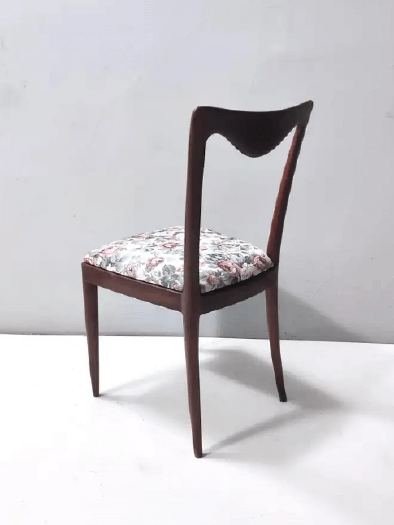 4 Chairs with beech frame and linen fabric by Carlo Enrico Rava, 1950s 6