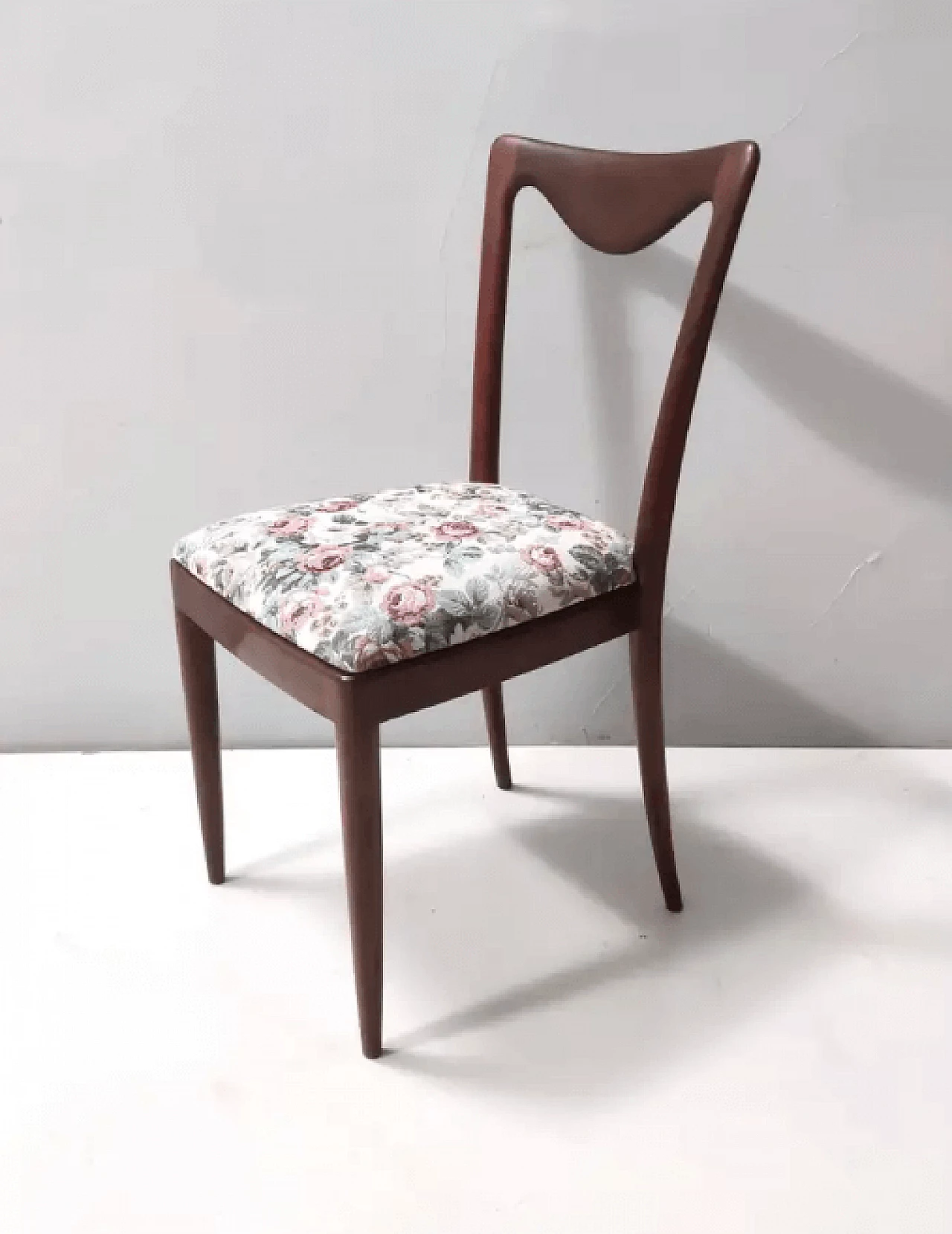 4 Chairs with beech frame and linen fabric by Carlo Enrico Rava, 1950s 8