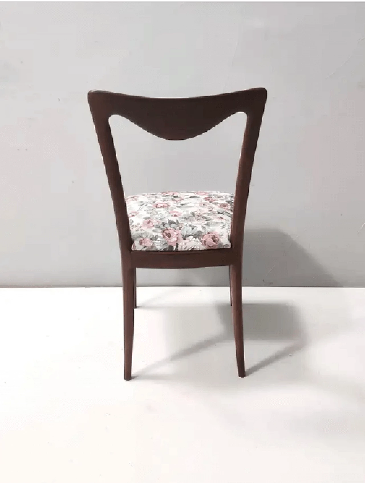 4 Chairs with beech frame and linen fabric by Carlo Enrico Rava, 1950s 9