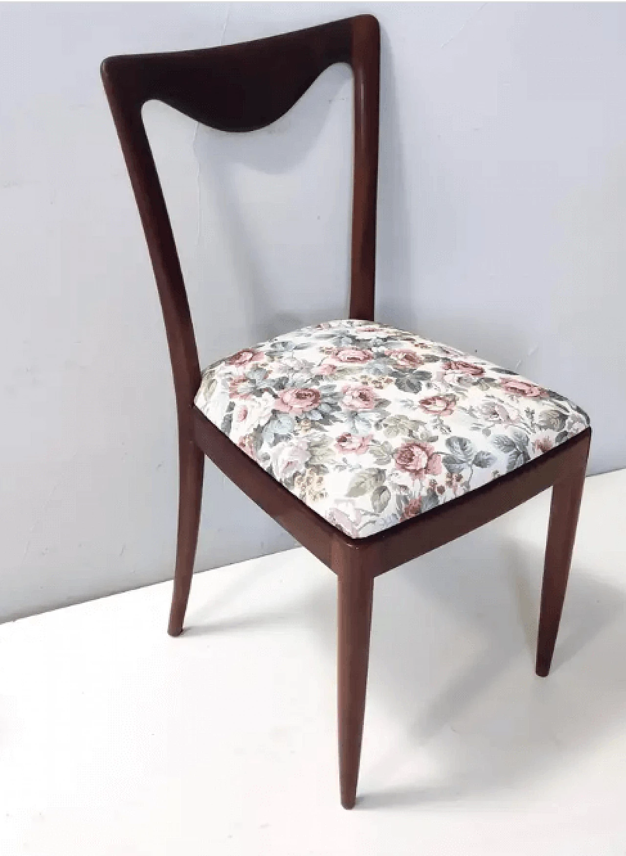 4 Chairs with beech frame and linen fabric by Carlo Enrico Rava, 1950s 10