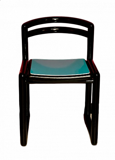 Lacquered wood chair, 1980s