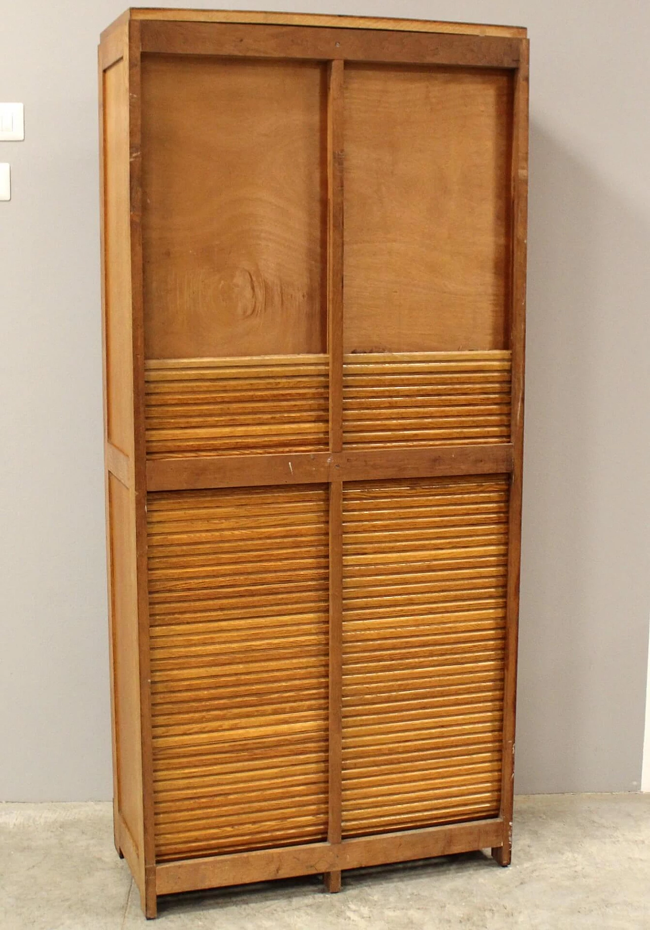 Oak filing cabinet with shutter, early 20th century 2