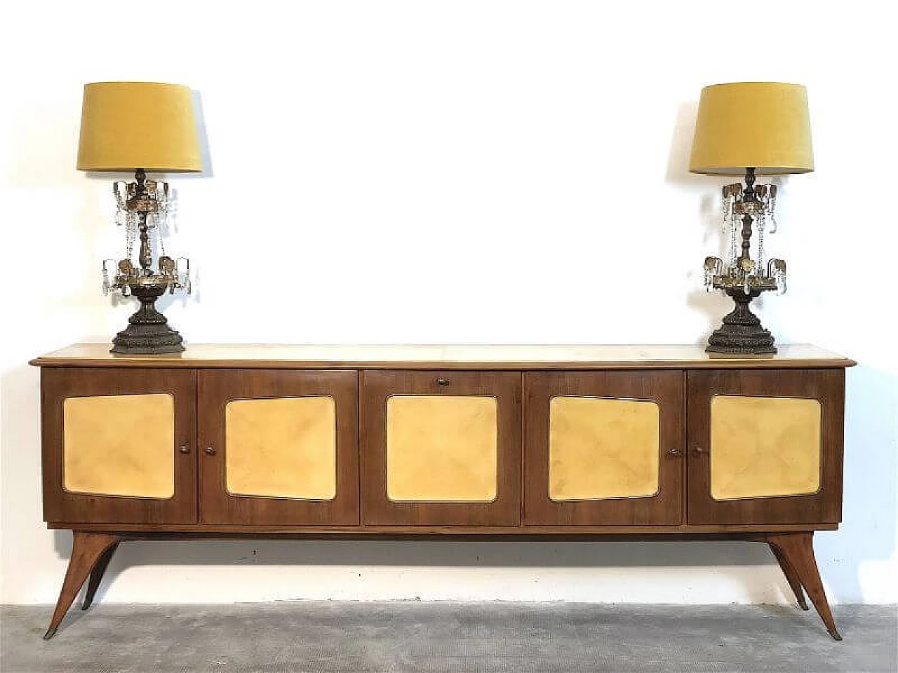 Credenza in pergamena, anni '50 2