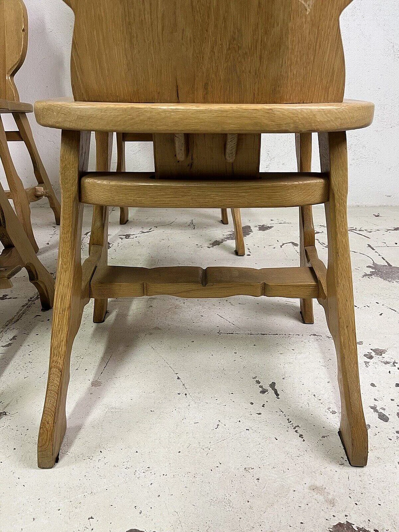 4 Carved wooden chairs, 1960s 11