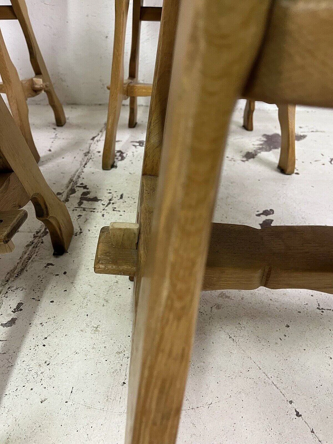 4 Carved wooden chairs, 1960s 13