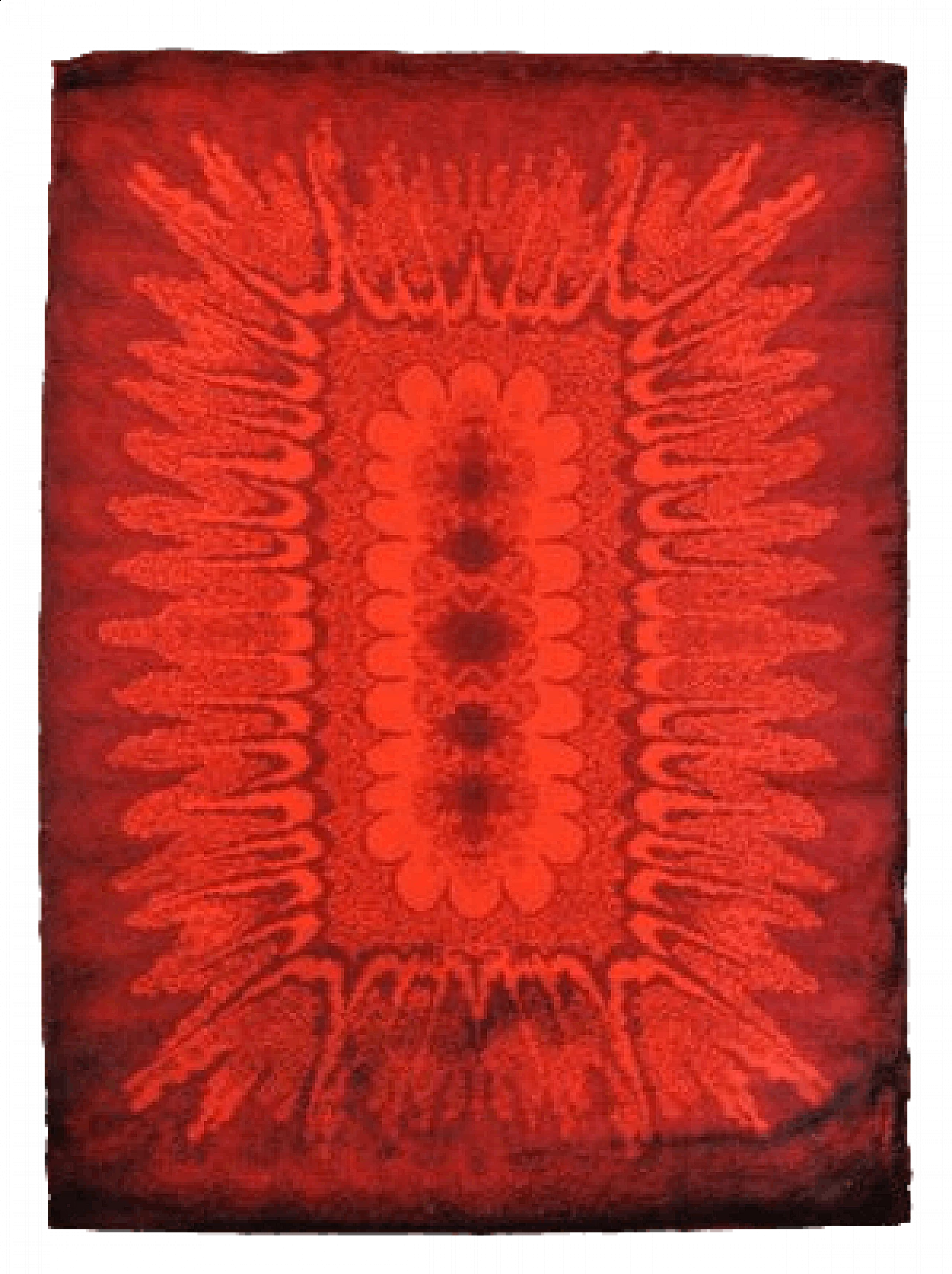Red wool rug, 1970s 4