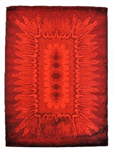 Red wool rug, 1970s