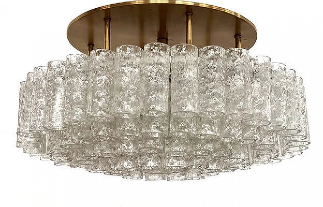 Brass and glass ceiling lamp by Doria Leuchten, 1970s 1