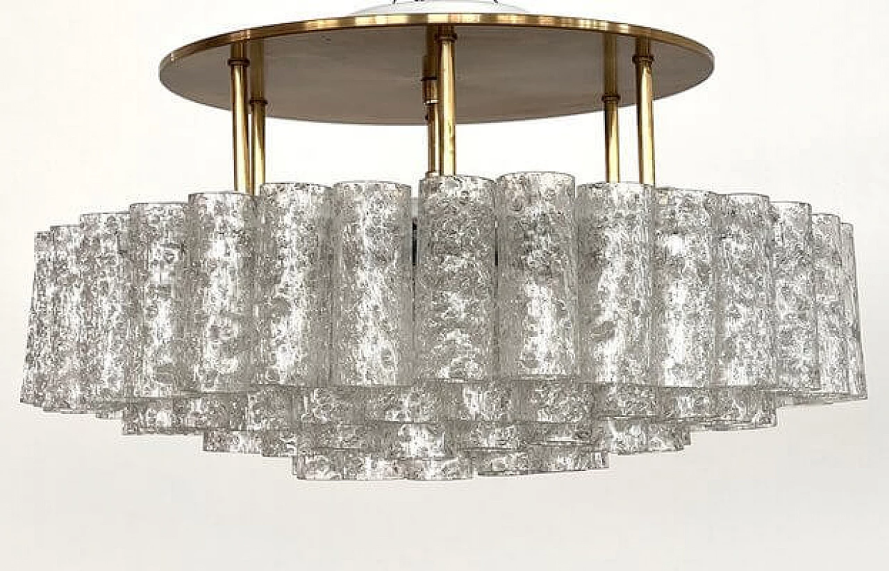 Brass and glass ceiling lamp by Doria Leuchten, 1970s 2