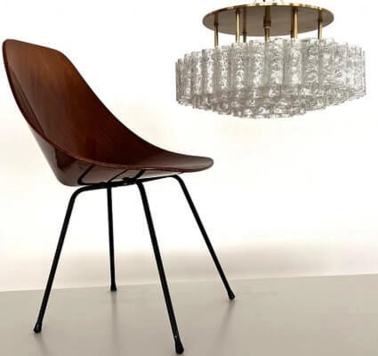 Brass and glass ceiling lamp by Doria Leuchten, 1970s 3