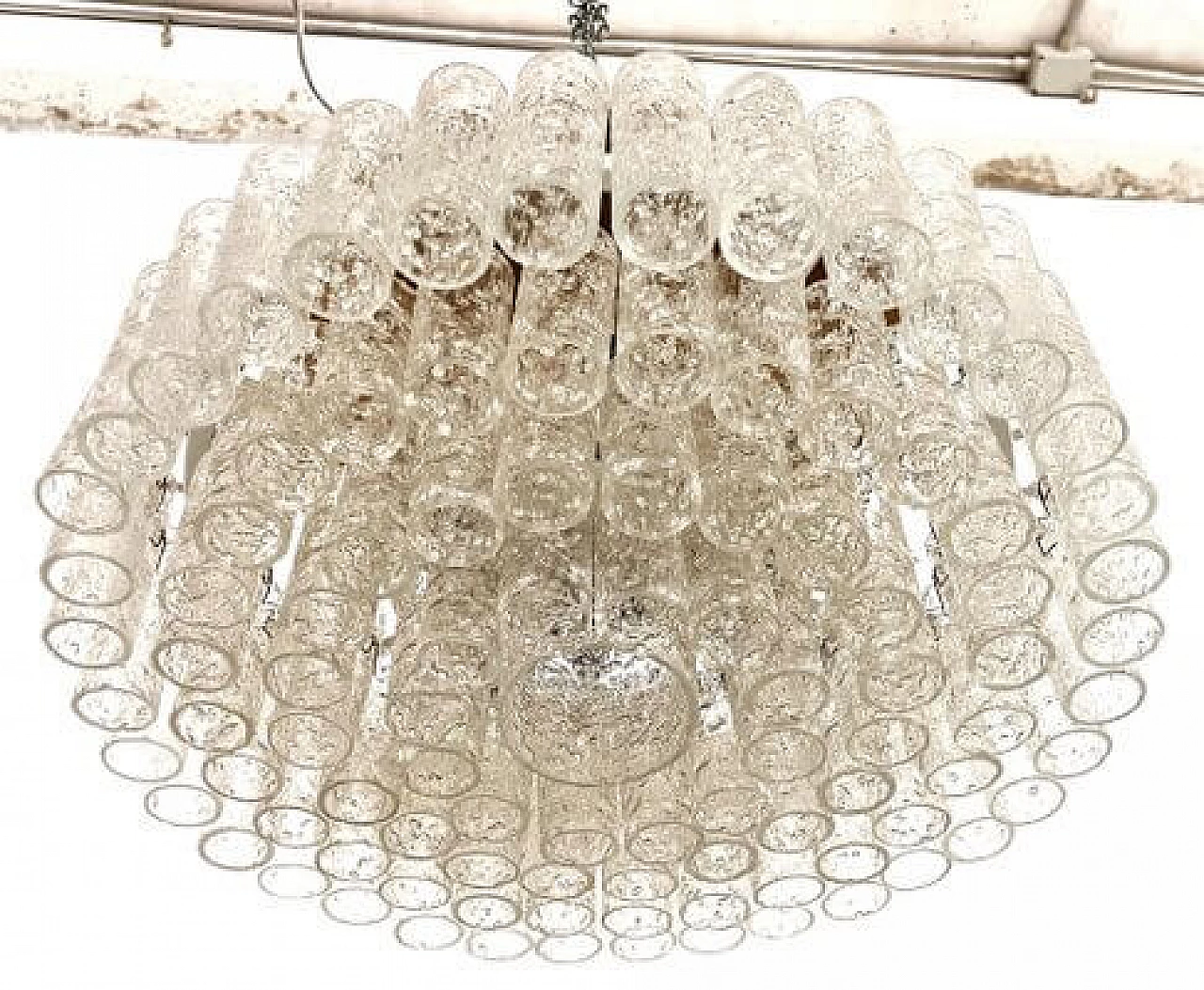 Brass and glass ceiling lamp by Doria Leuchten, 1970s 5