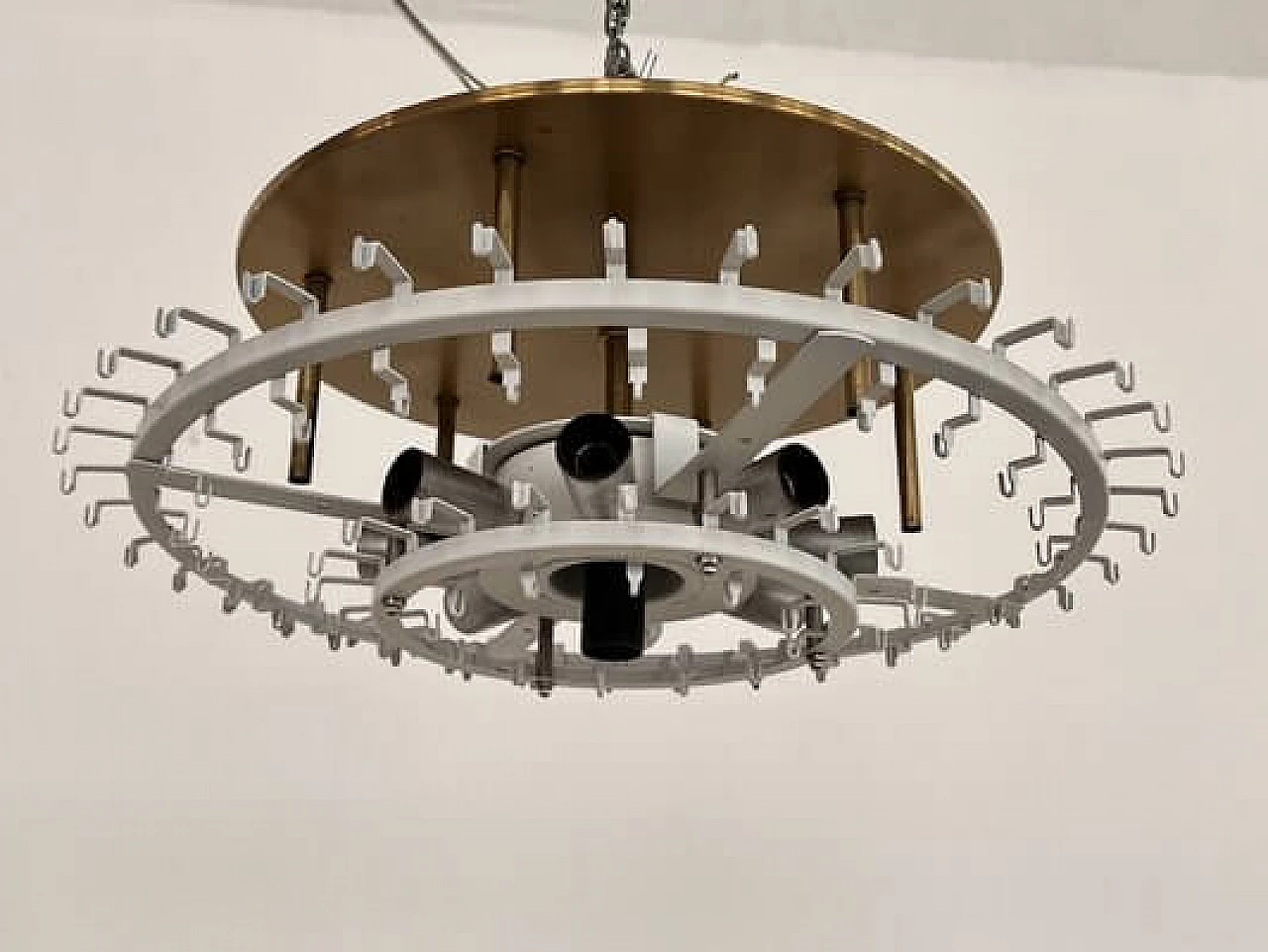 Brass and glass ceiling lamp by Doria Leuchten, 1970s 9