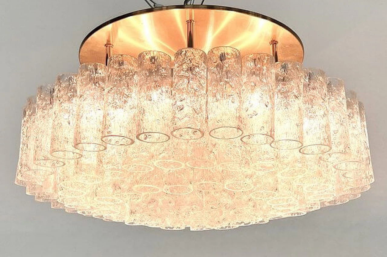 Lampada da soffitto in ottone e vetro di Doria Leuchten, anni '70 15