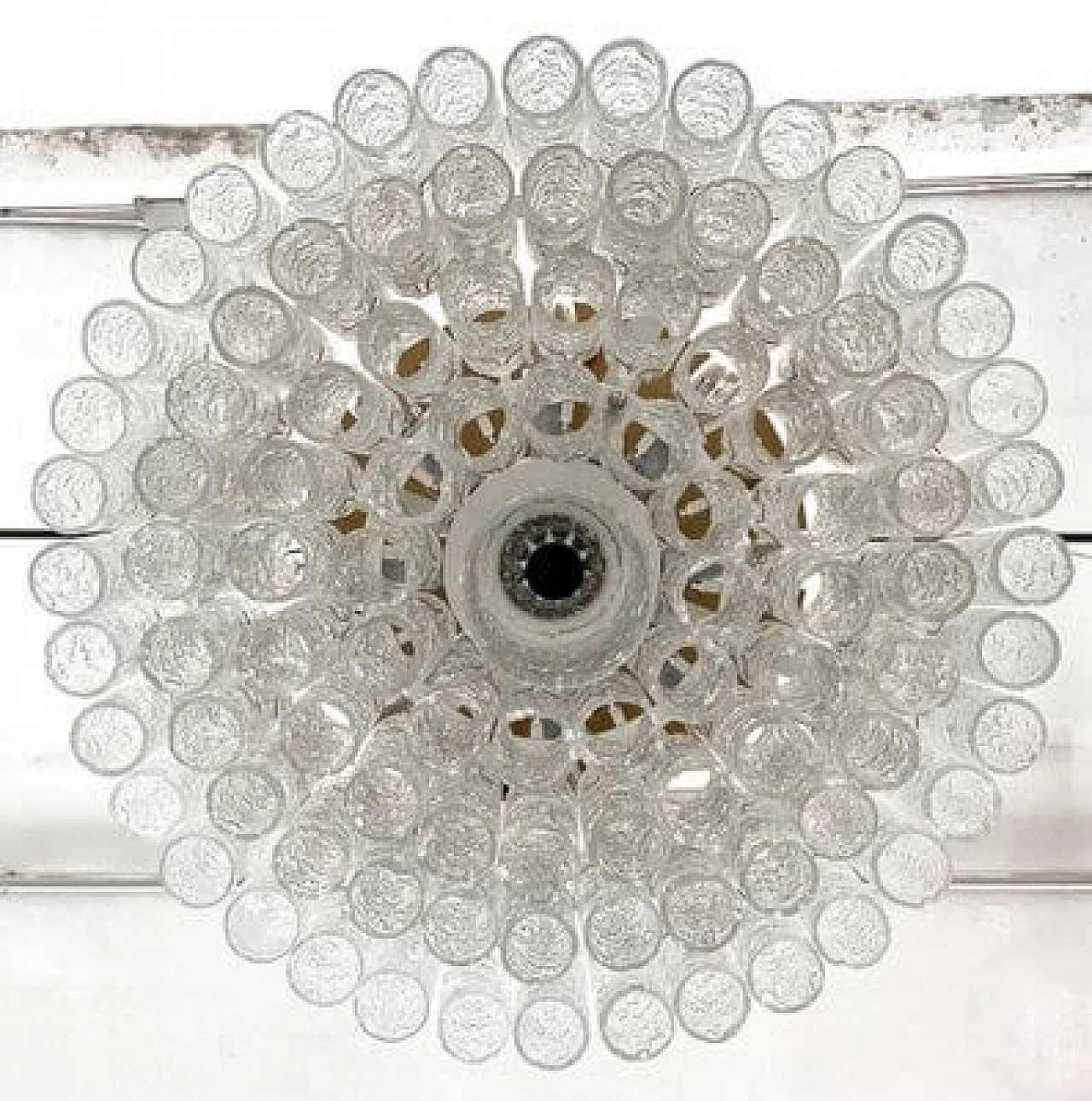 Brass and glass ceiling lamp by Doria Leuchten, 1970s 16