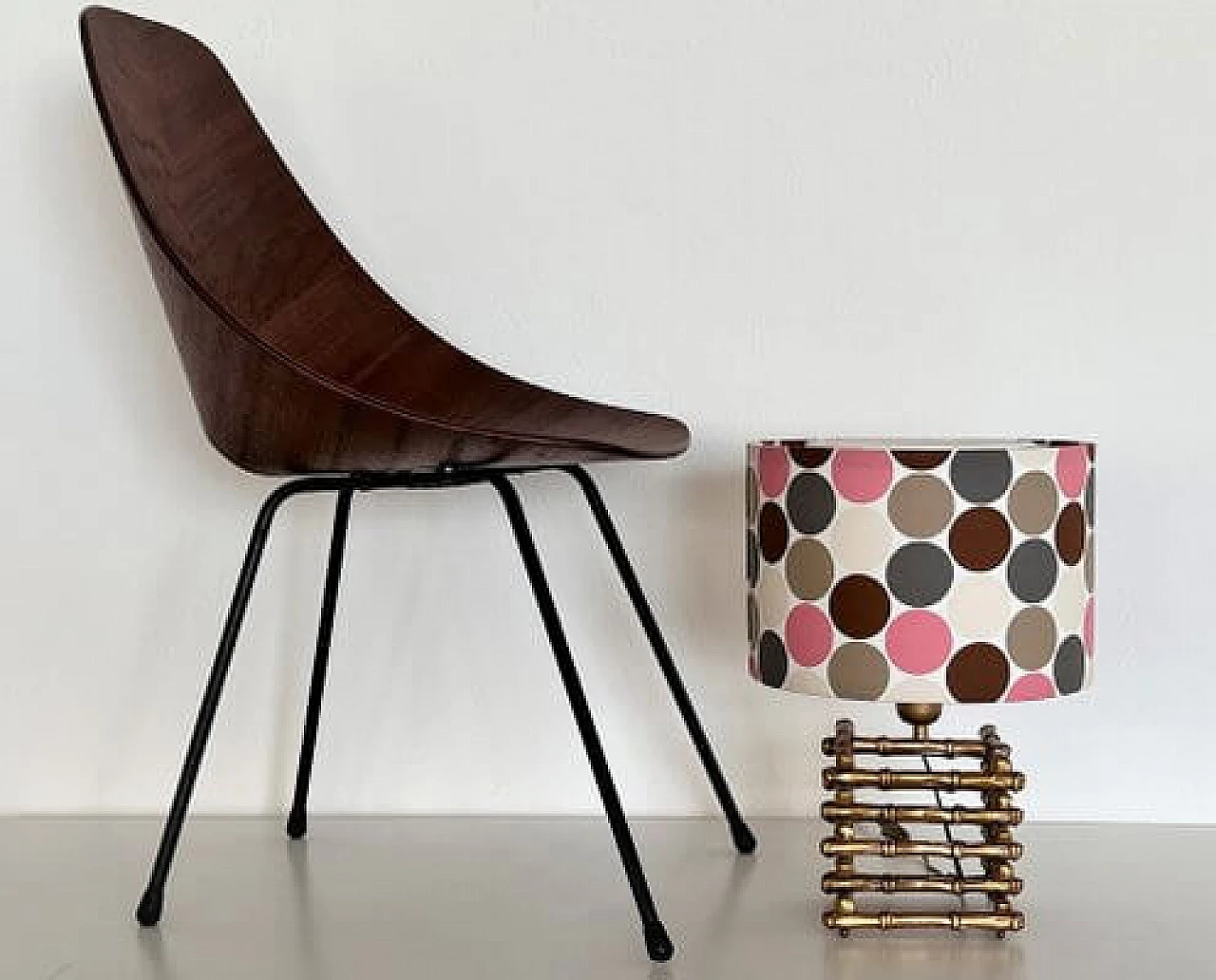 Lampada da tavolo in ottone effetto bambù di Maison Jansen, anni '70 7