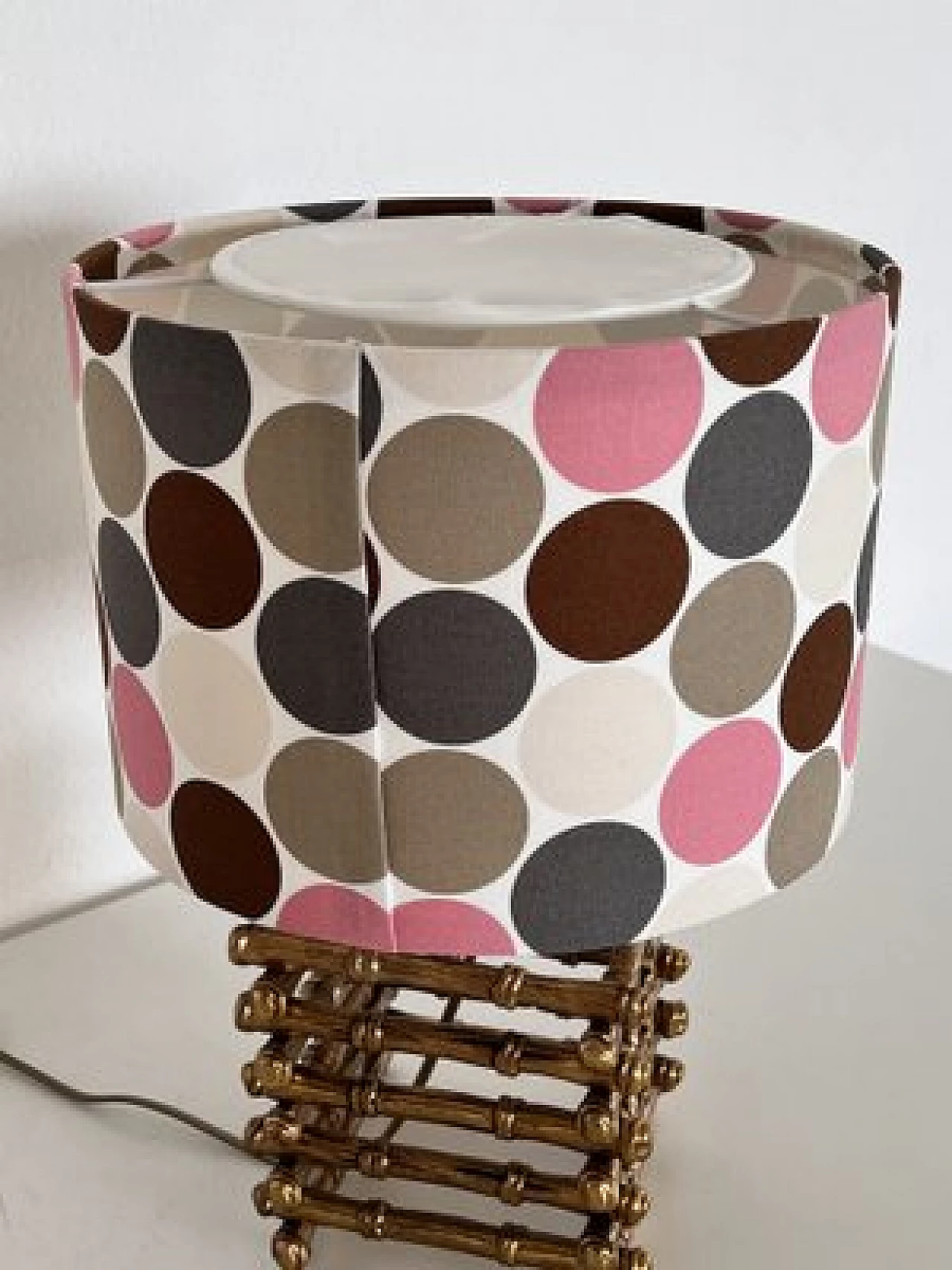 Lampada da tavolo in ottone effetto bambù di Maison Jansen, anni '70 9