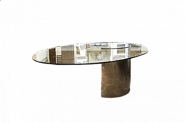Lunario table by Cini Boeri for Gavina chromed metal and glass, 1970s
