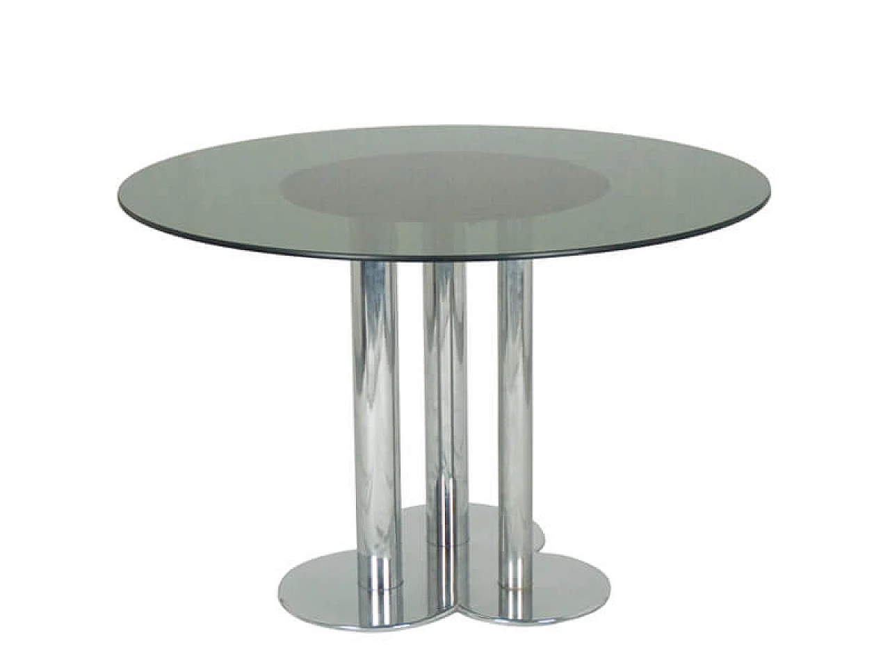 Trufflio table with chrome base and smoked glass top by Sergio Asti for Poltronova, 1969 5