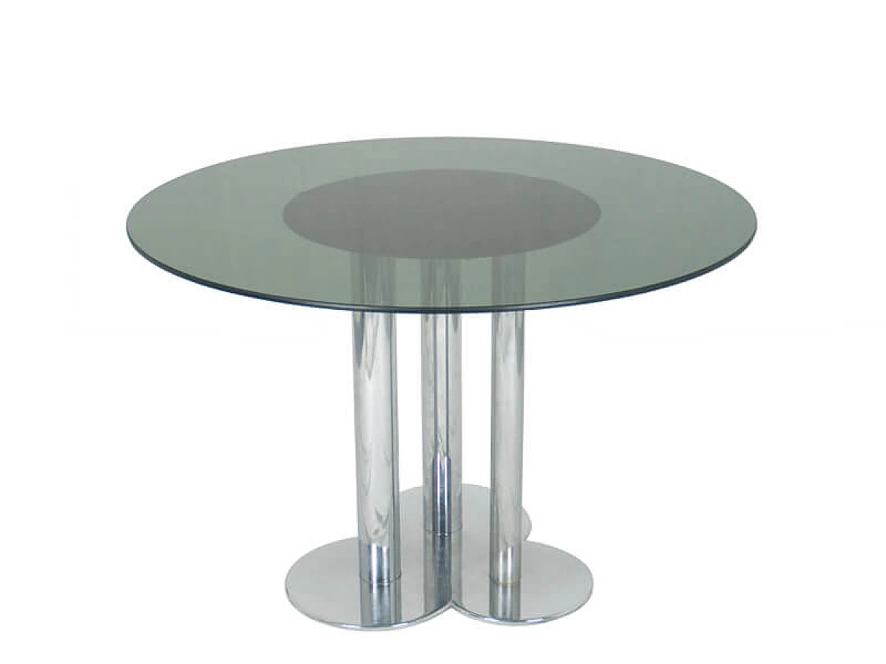 Trufflio table with chrome base and smoked glass top by Sergio Asti for Poltronova, 1969 13