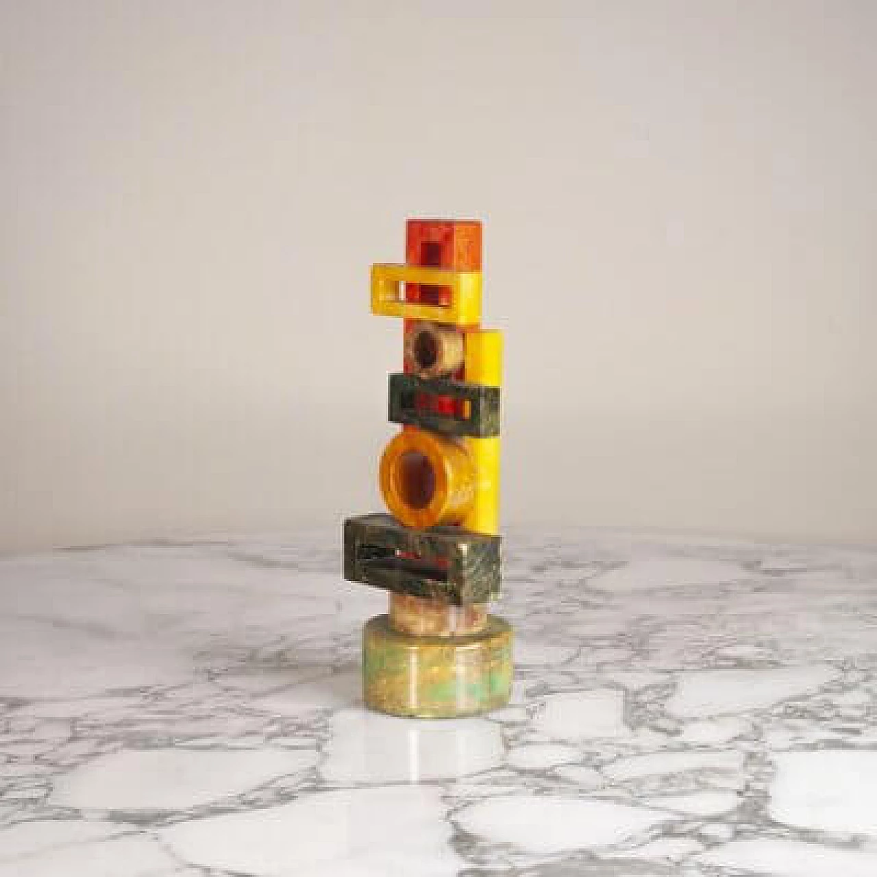 Marble totem sculpture, 1970s 4