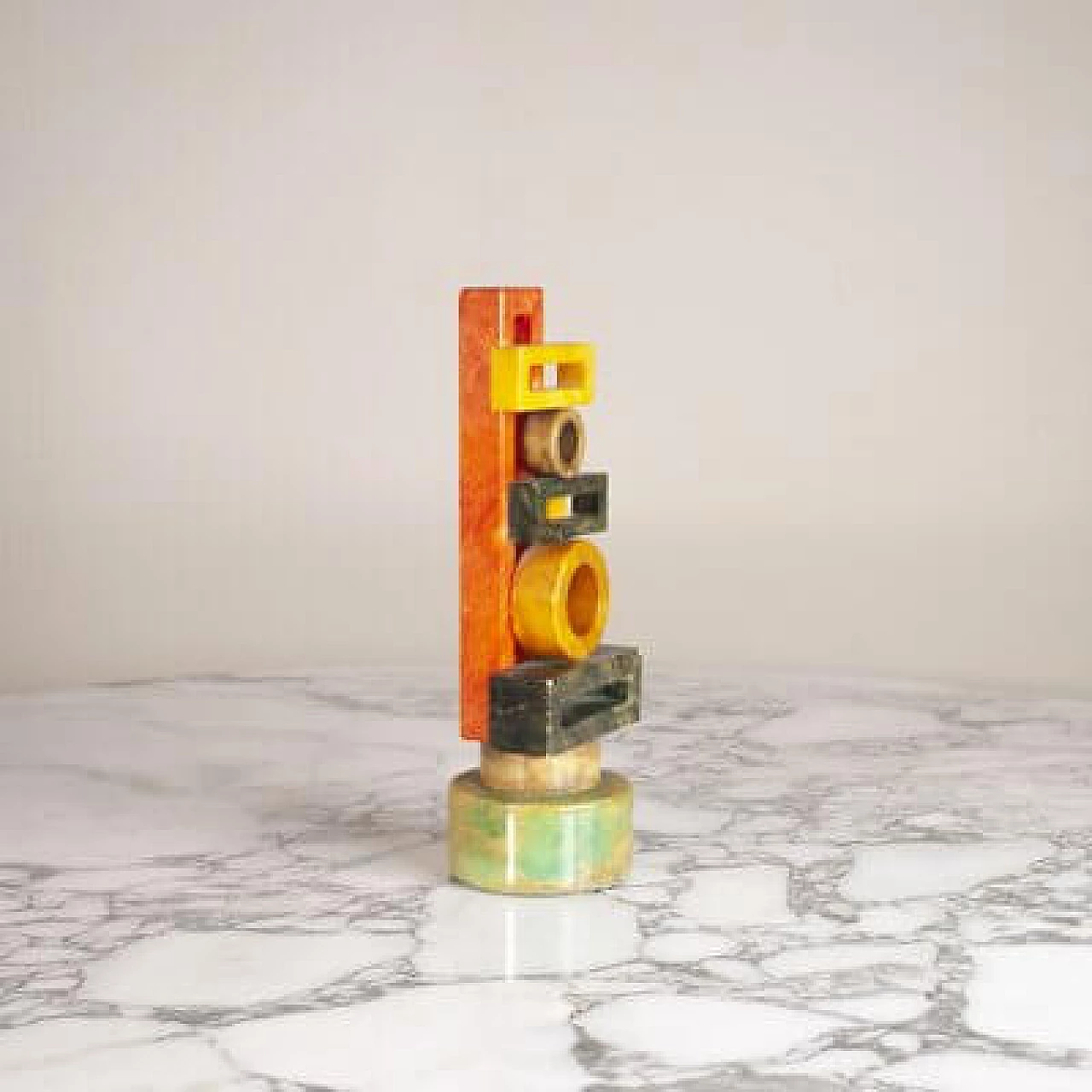 Marble totem sculpture, 1970s 5