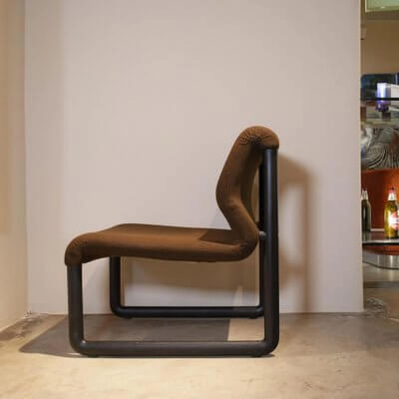 4 Metal and fabric dining armchairs by Tecno, 1980s 2