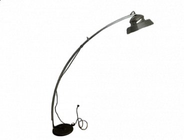 Lampada da terra ad arco Space Age in metallo cromato, anni '60