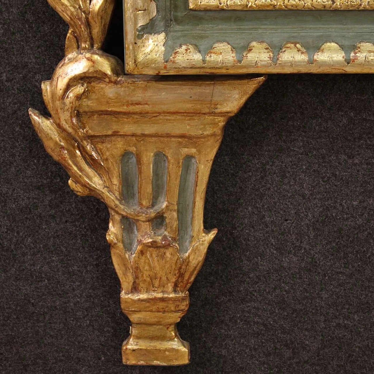 Specchio stile Luigi XVI in legno laccato e dorato, prima metà dell'800 5
