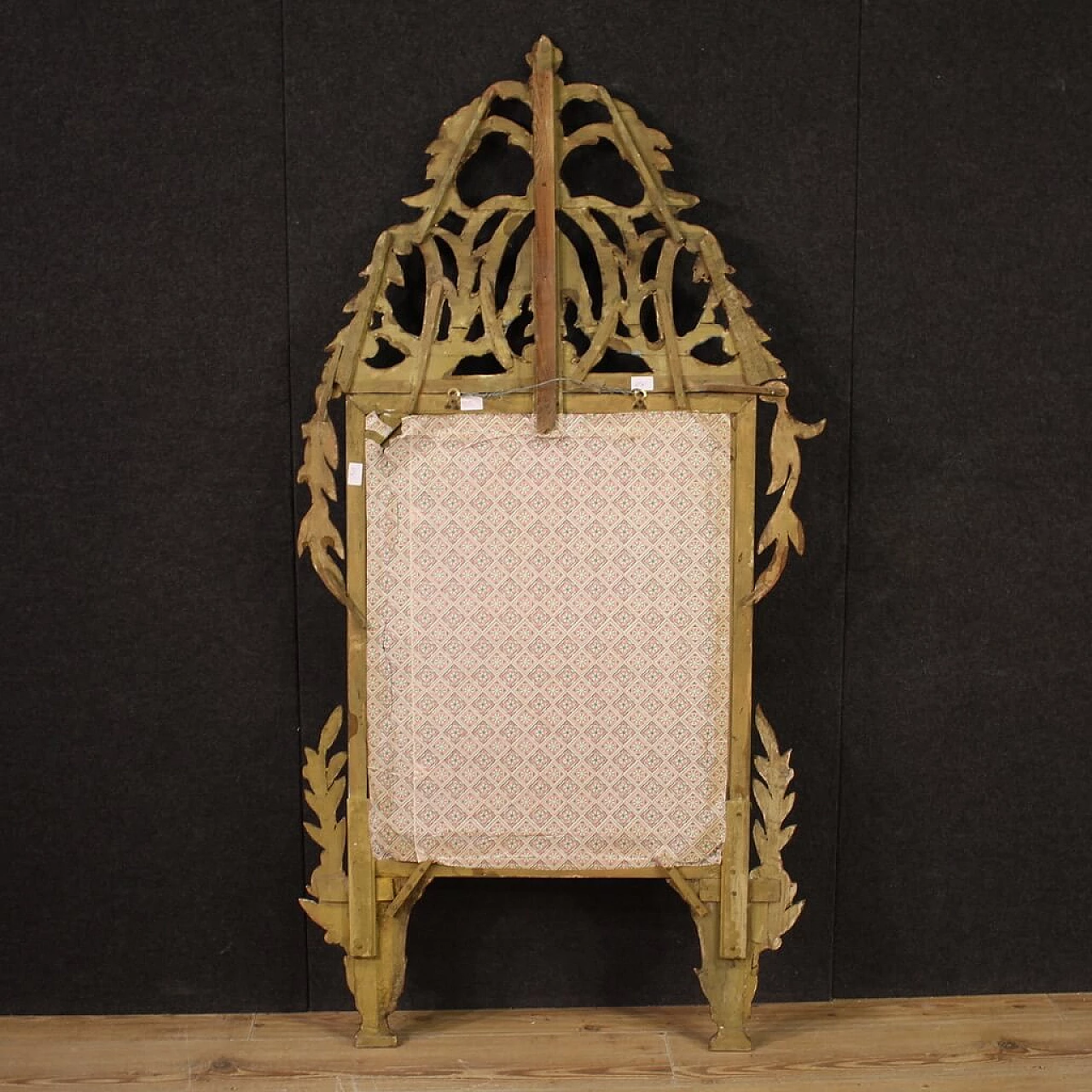 Specchio stile Luigi XVI in legno laccato e dorato, prima metà dell'800 12