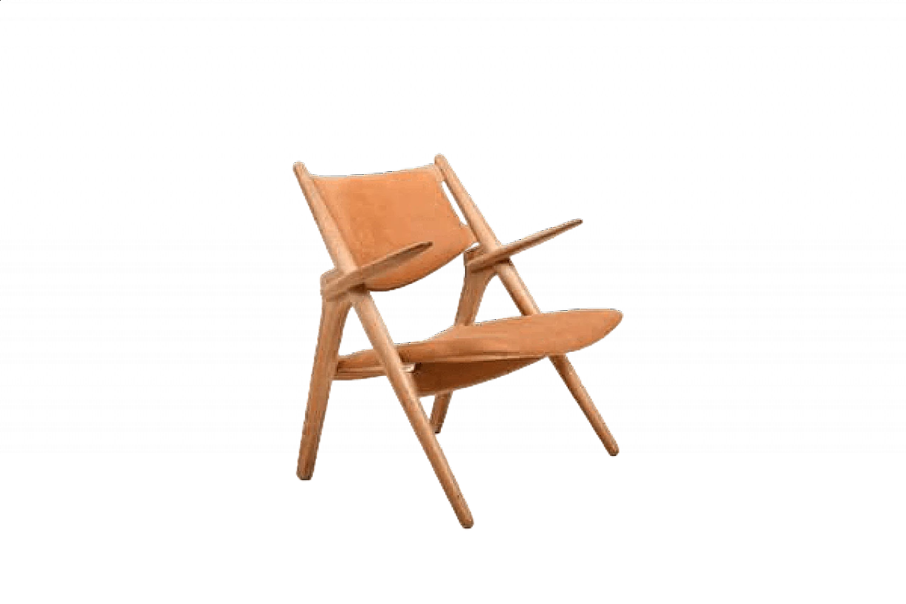 Poltrona Sawbuck CH-28 di Hans J. Wegner per Carl Hansen & Søn, anni '70 14