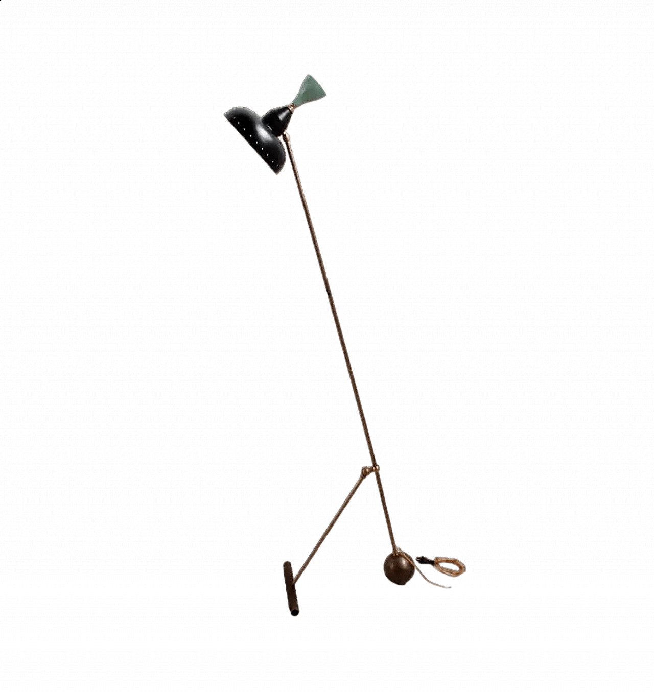 Brass floor lamp with two arms, 1950s 7