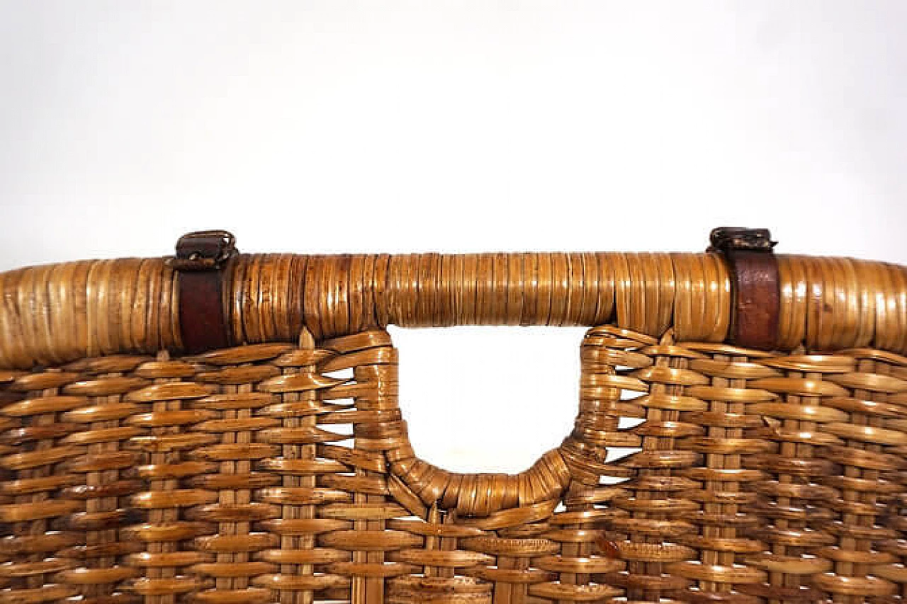 Rattan and leather folding beach chair, 1940s 15