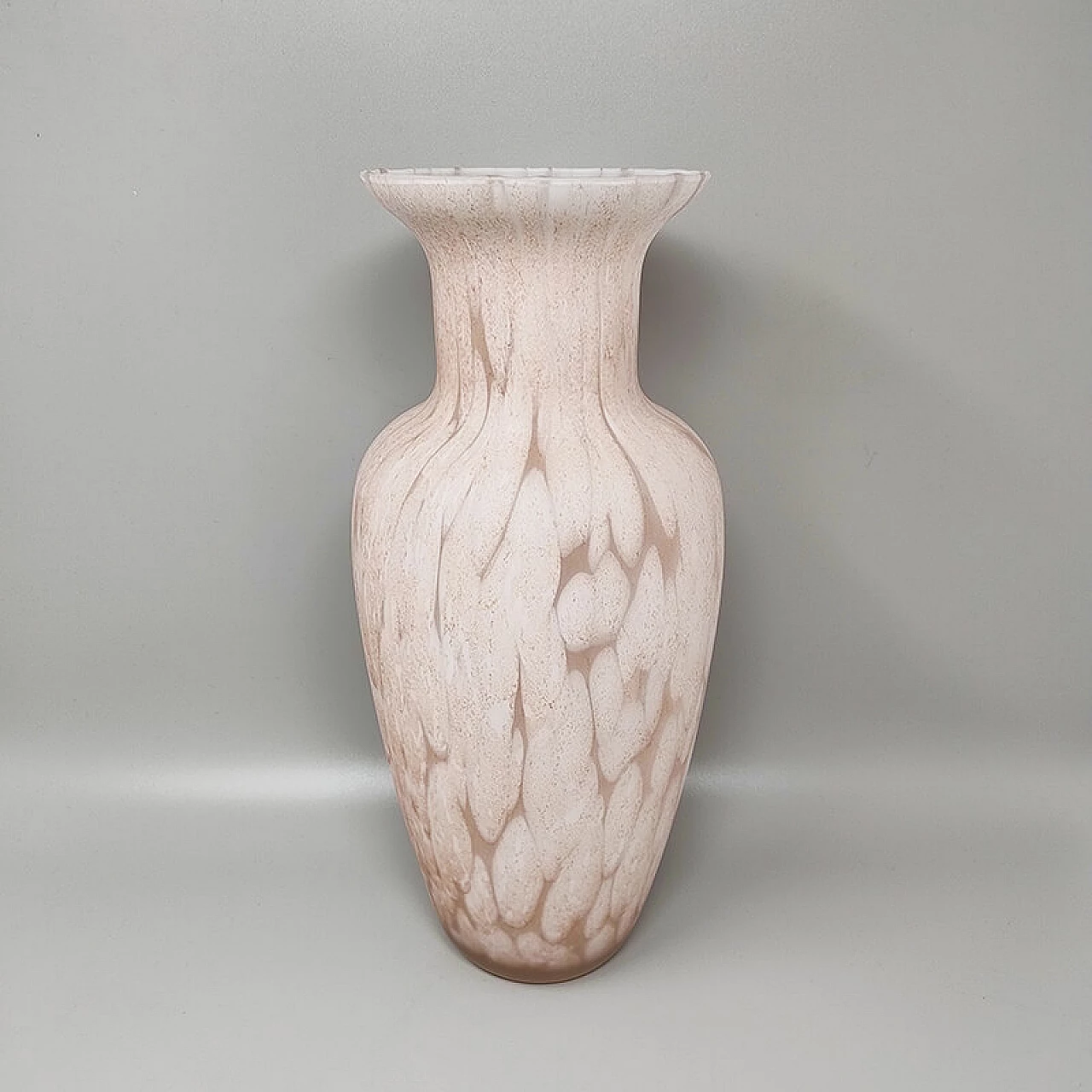 White and pink Murano glass vase by Artelinea, 1960s 2