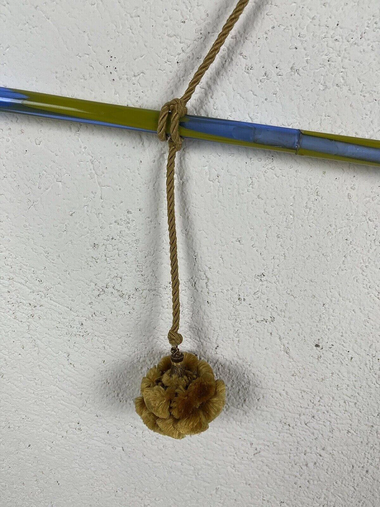 Scultura da parete in vetro soffiato di Murano giallo e blu, anni '70 6
