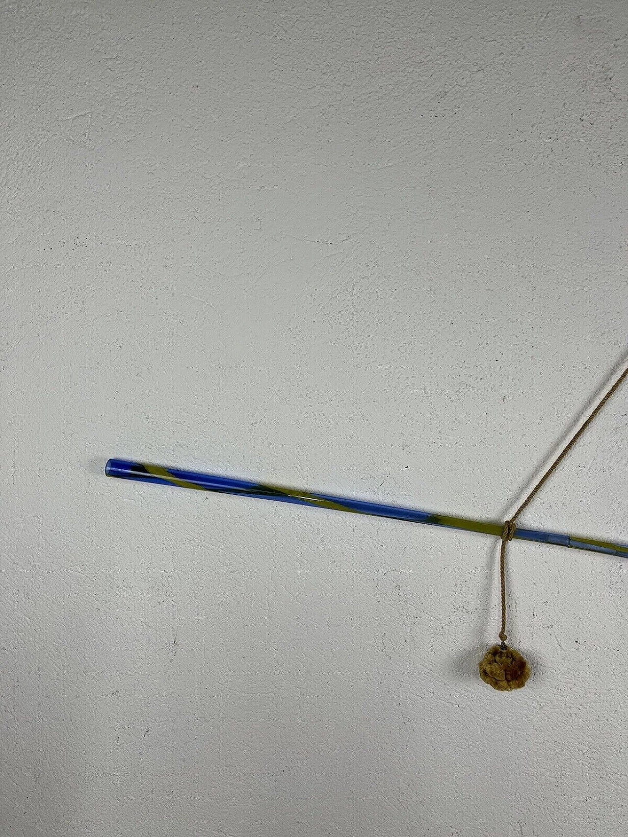 Scultura da parete in vetro soffiato di Murano giallo e blu, anni '70 10