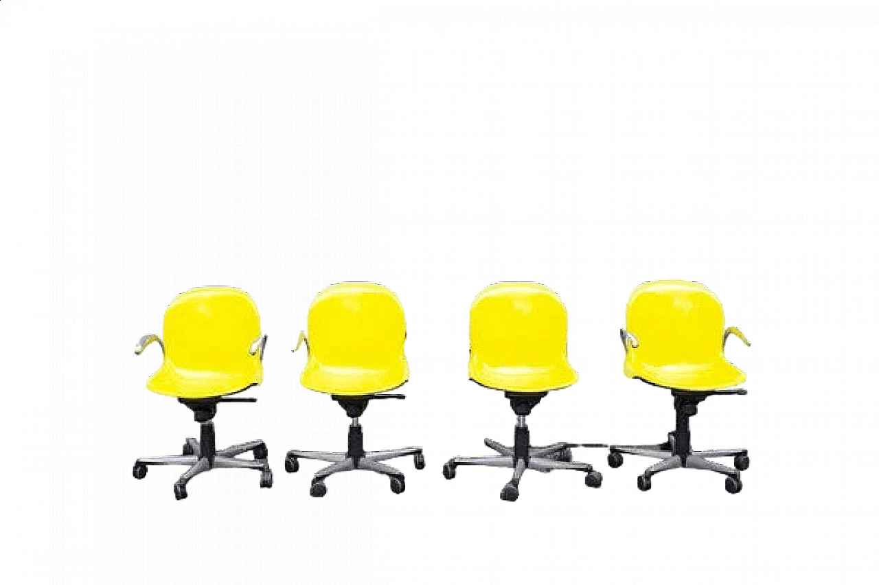 4 Sedie da ufficio Cadsana di Pier Luigi Gianfranchi per ICF De Padova, anni '70 17