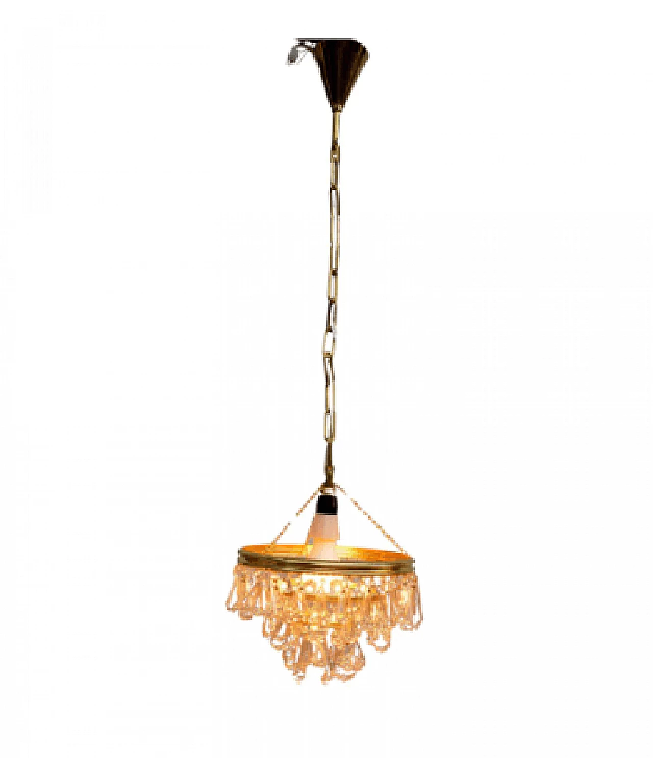 Brass and crystal chandelier by Lustry Kamenický Šenov, 1970s 3