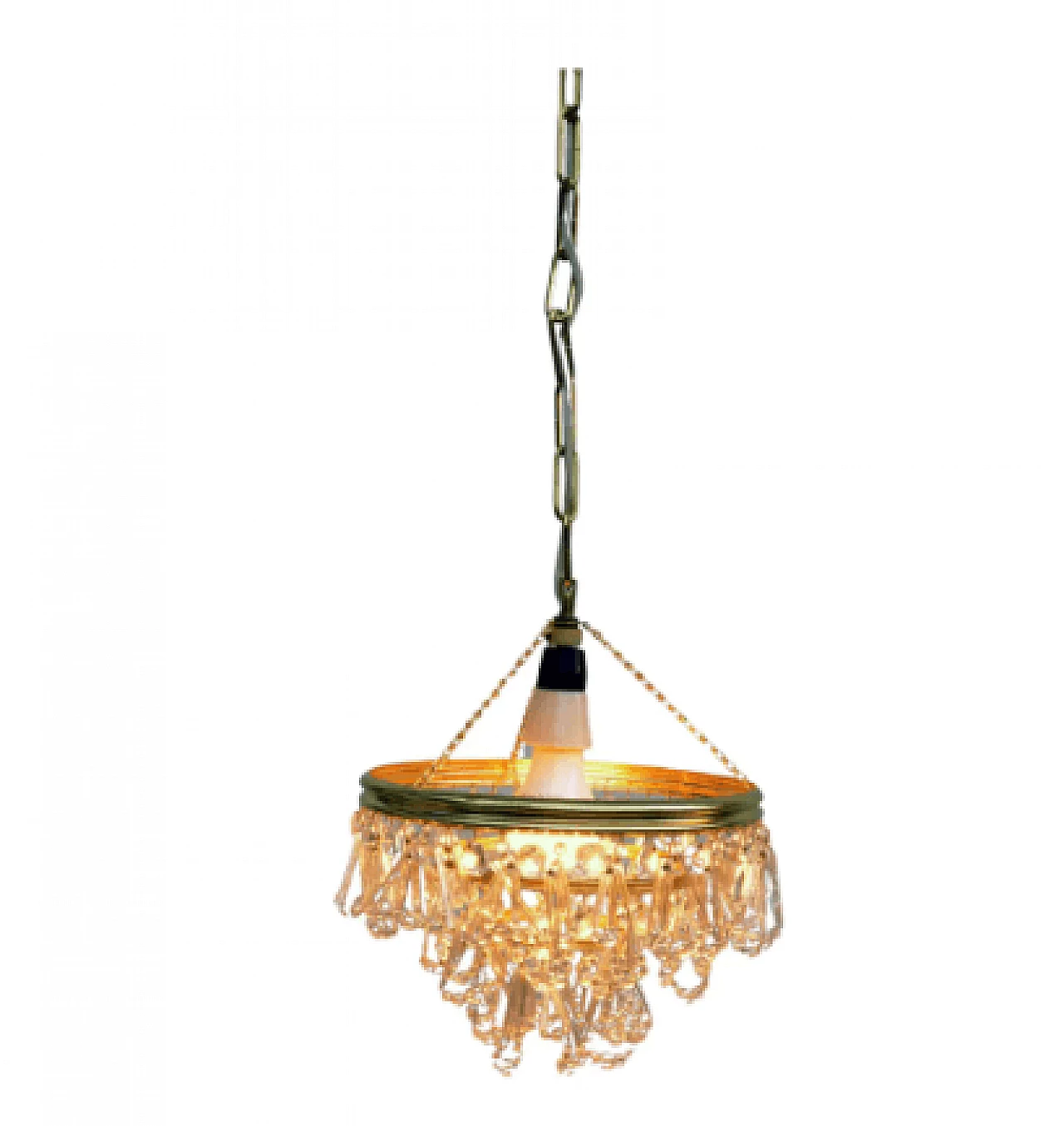 Brass and crystal chandelier by Lustry Kamenický Šenov, 1970s 4