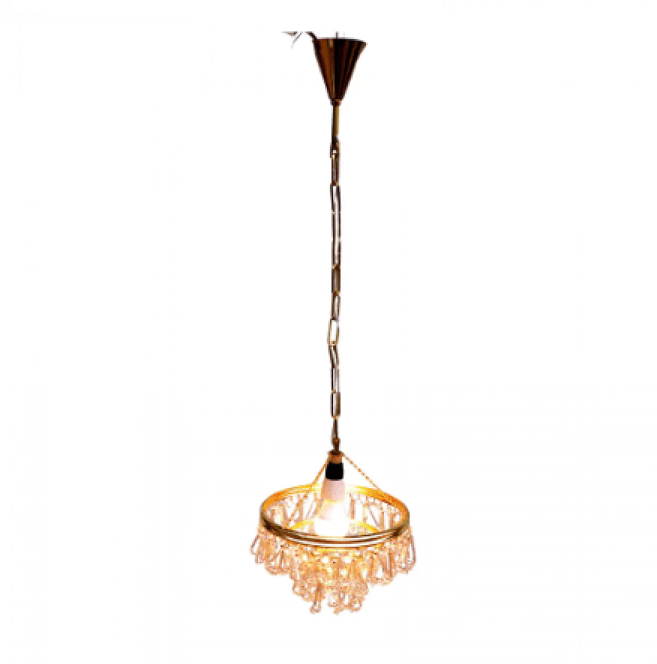 Brass and crystal chandelier by Lustry Kamenický Šenov, 1970s 6