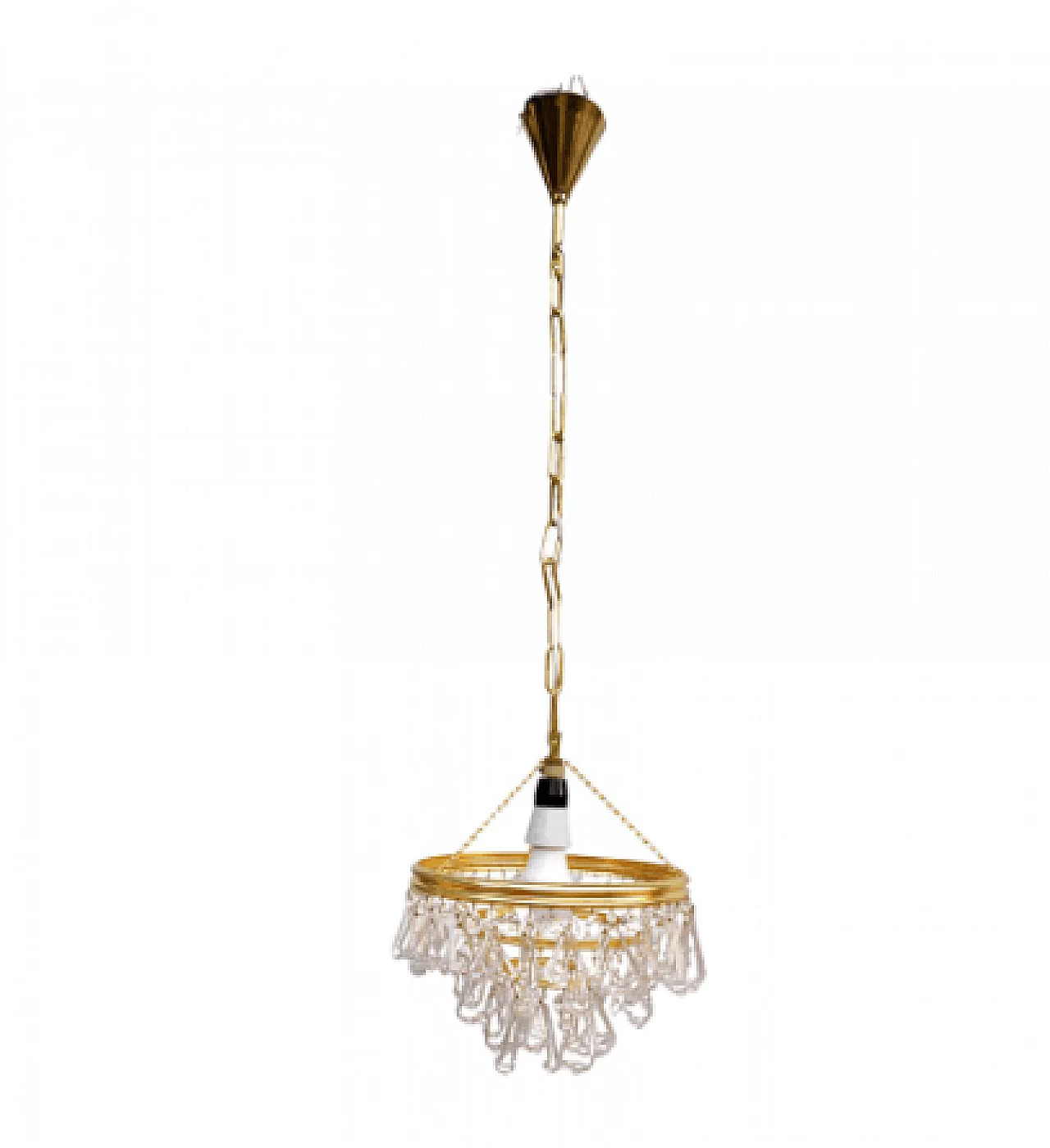 Brass and crystal chandelier by Lustry Kamenický Šenov, 1970s 7