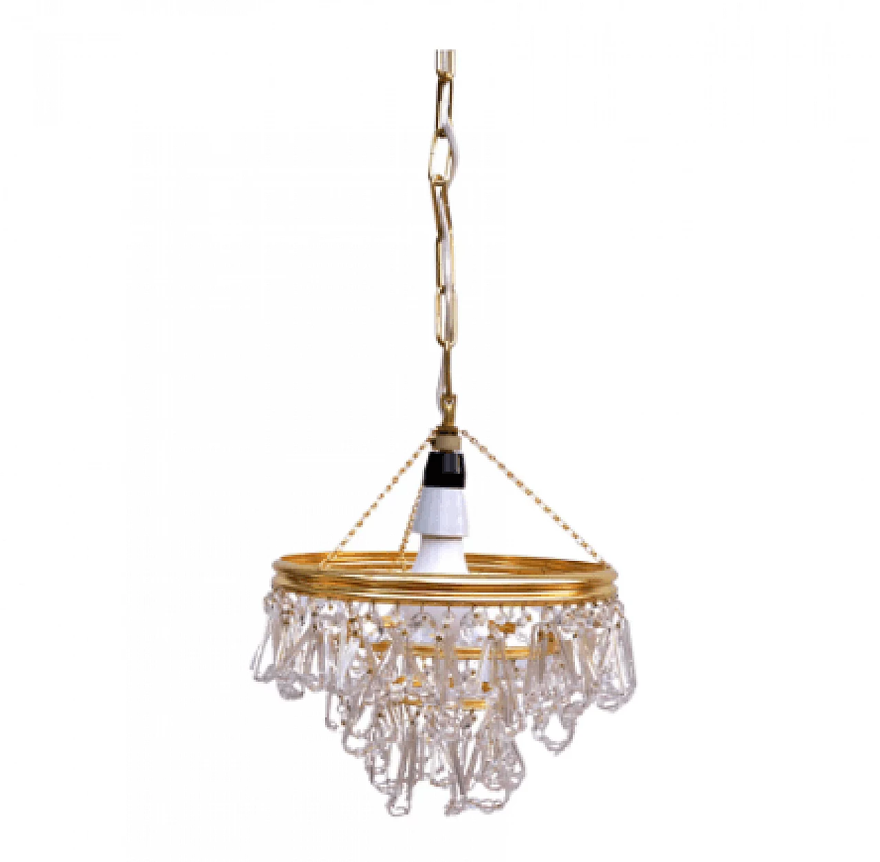 Brass and crystal chandelier by Lustry Kamenický Šenov, 1970s 8