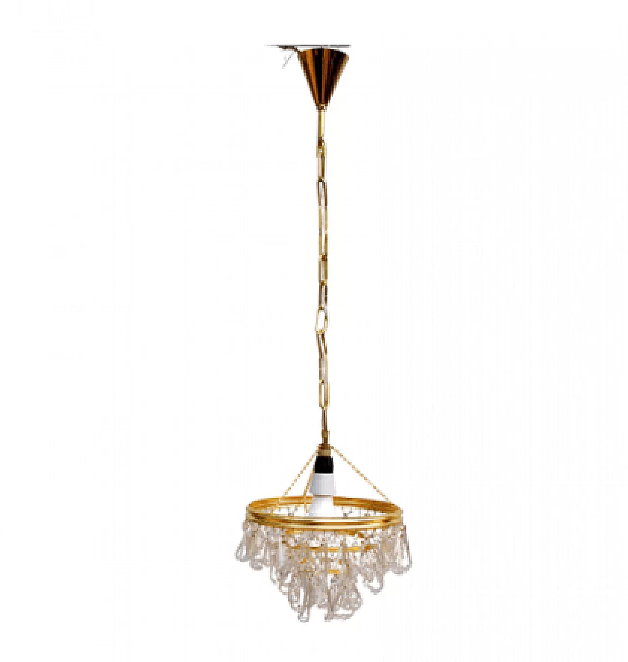 Brass and crystal chandelier by Lustry Kamenický Šenov, 1970s 11