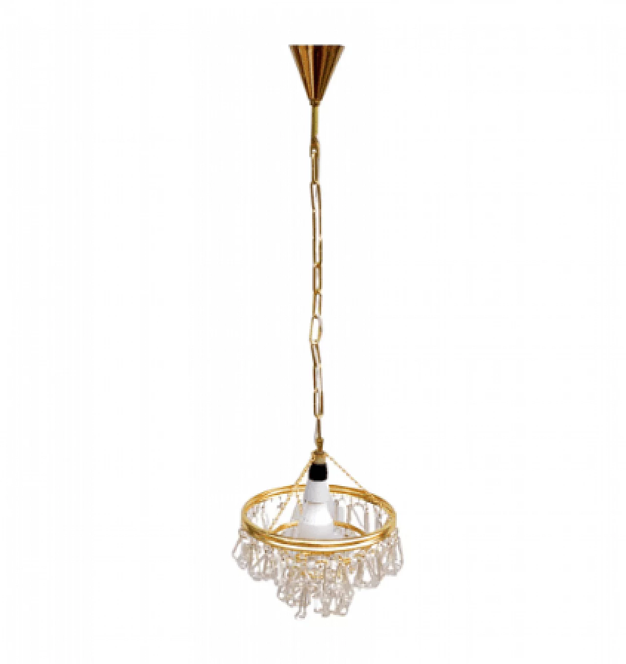 Brass and crystal chandelier by Lustry Kamenický Šenov, 1970s 13