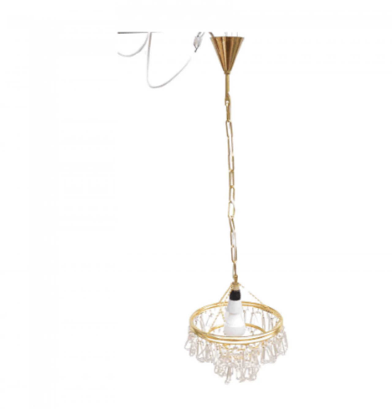 Brass and crystal chandelier by Lustry Kamenický Šenov, 1970s 17